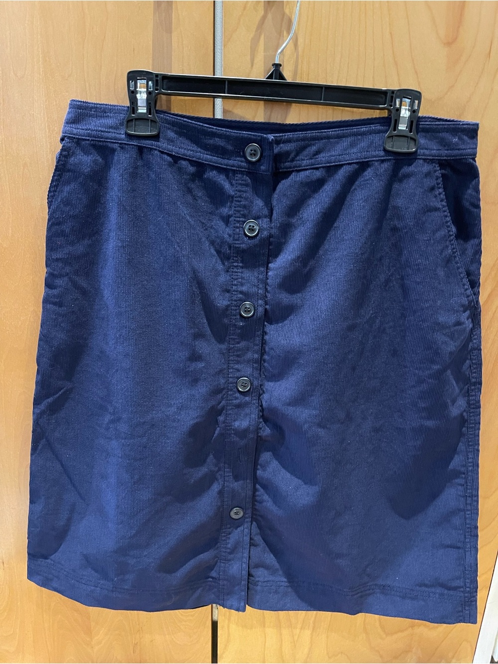 GAP Navy Button-Front  Corduroy Skirt